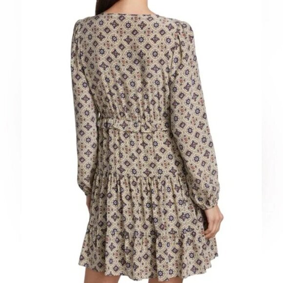 Veronica Beard Womens Size 4 Delray Silk Mini Dress Boho Floral Summer Party - Picture 2 of 6